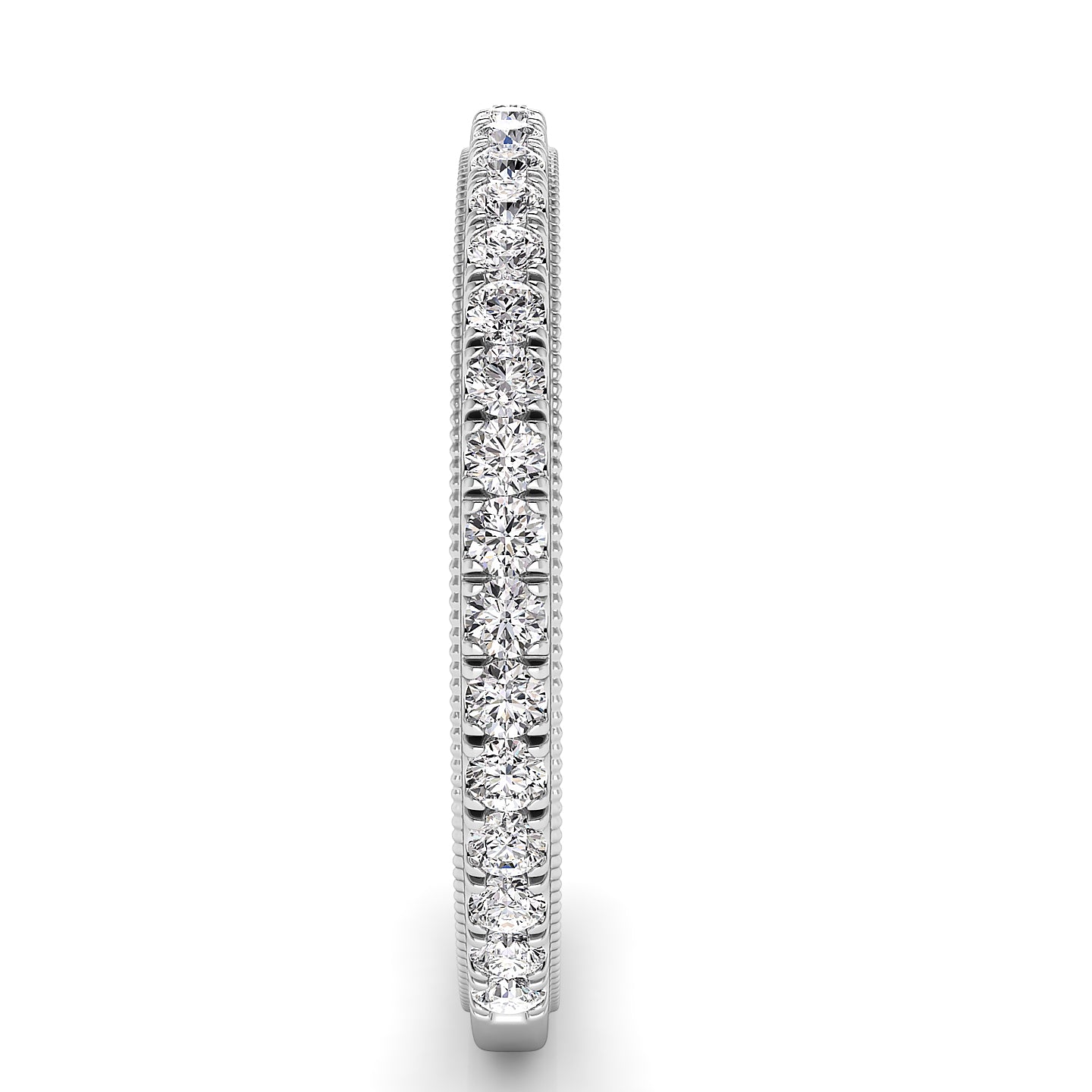 Diamond Wedding Band With Dual Side MilGrain