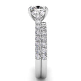 Three Sided Cushion Diamond Engagement Ring Set 1.36ct