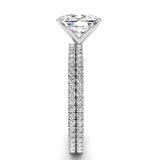Solitaire Cushion Diamond Engagement Ring Set