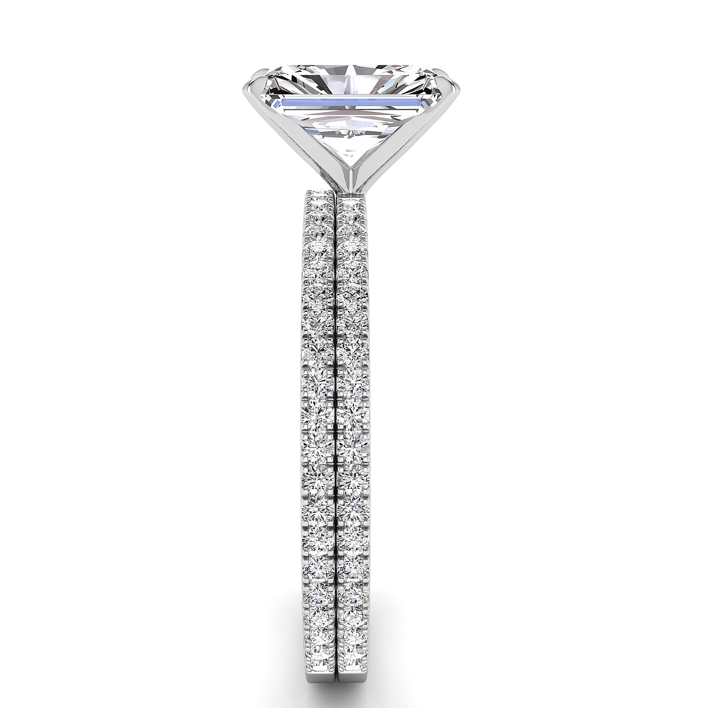 Solitaire Radiant Diamond Engagement Ring Set