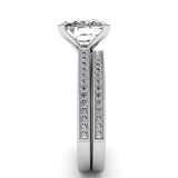 Long Cushion Diamond Engagement Ring Setting .21cts