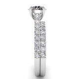 Three Sided Round Diamond Engagement Ring Set 1.36ct