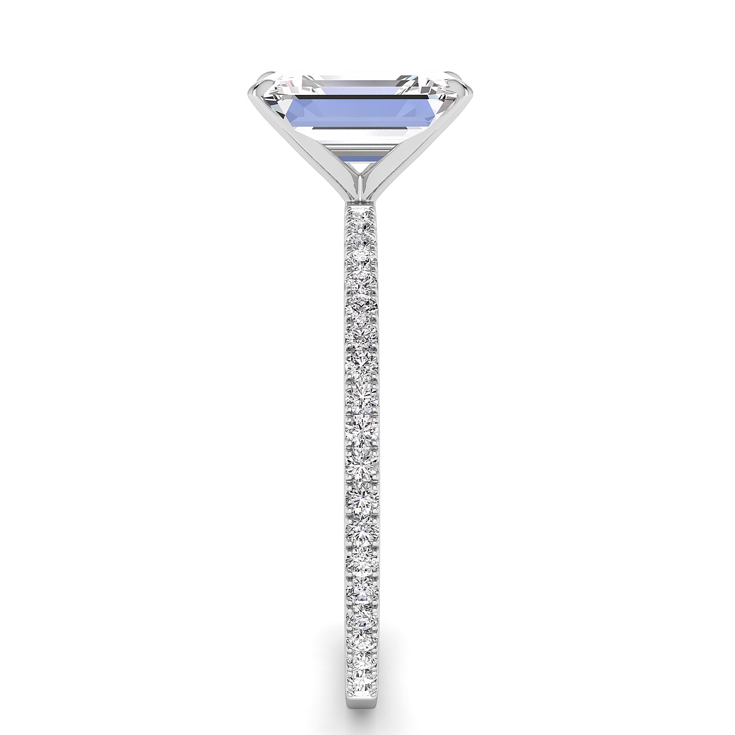 Solitaire Emerald Diamond Engagement Ring