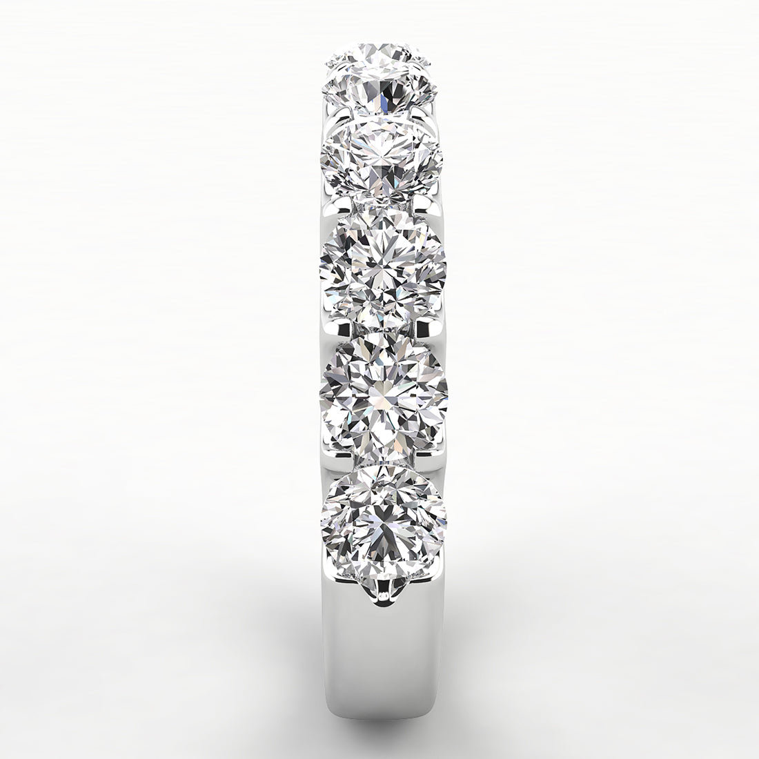 Shared Prong Diamond Wedding Band 9 Stones 1.25ct