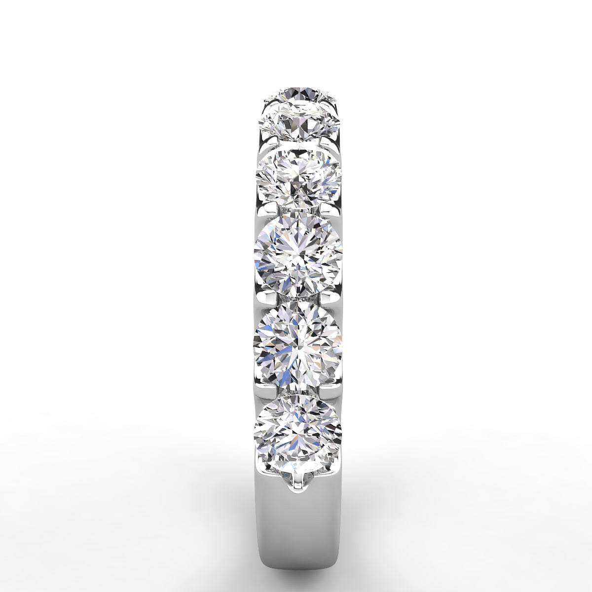 Shared Prong Diamond Wedding Band 9 Stones 1.50ct