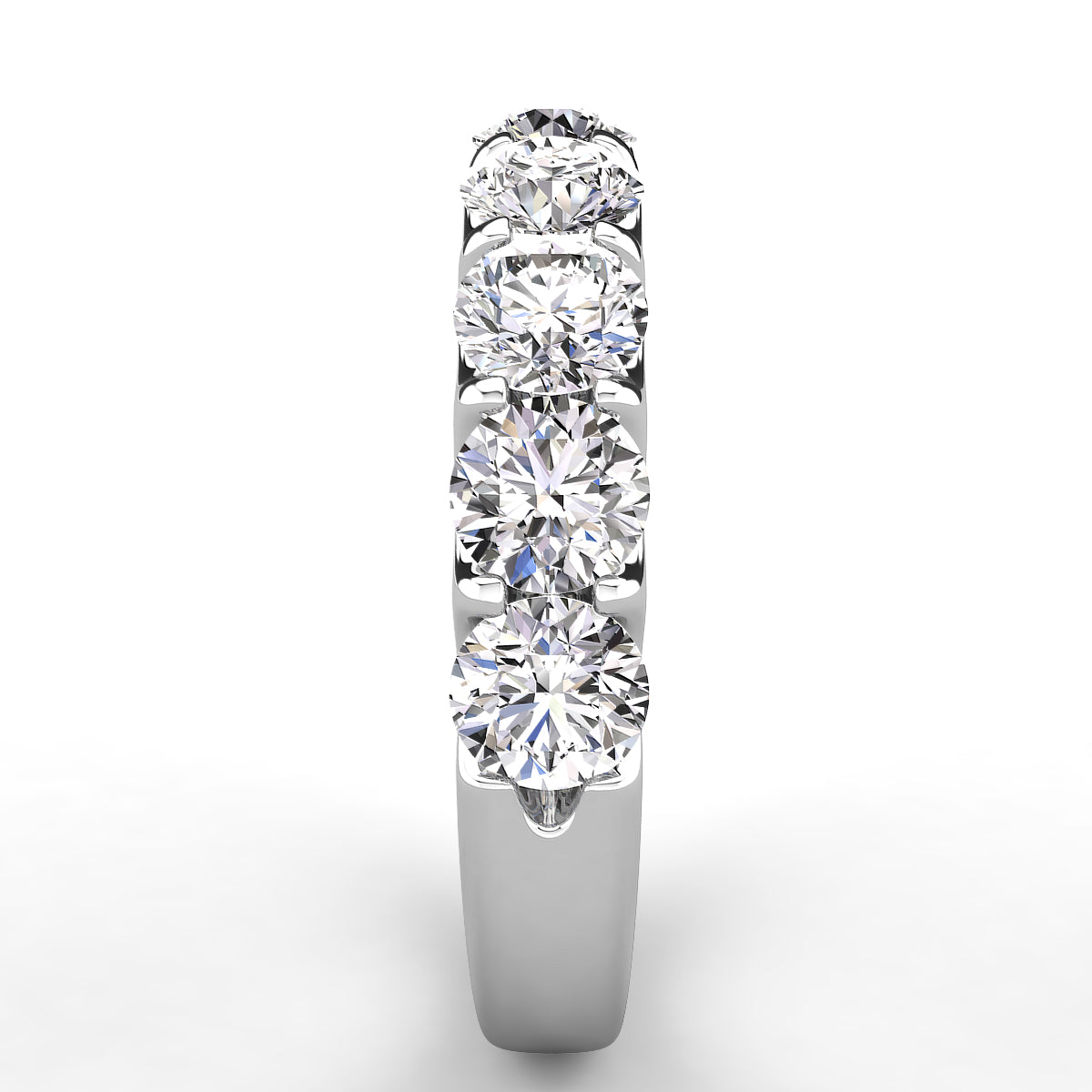 Shared Prong Diamond Wedding Band 9 Stones 2.00ct