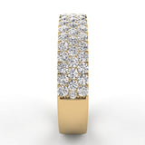 Pave Three Row Diamond Wedding Band 0.75ct