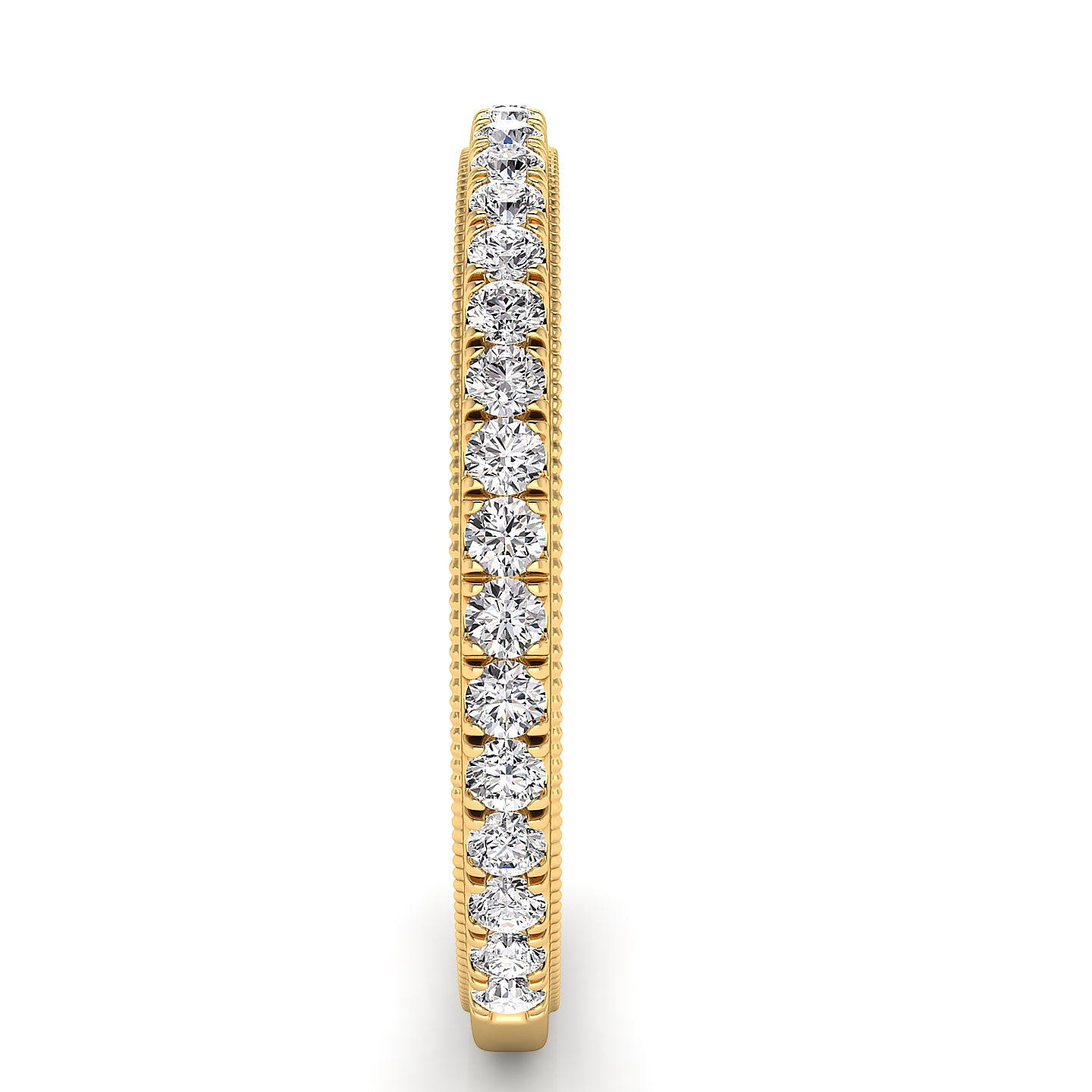 Diamond Wedding Band With Dual Side MilGrain