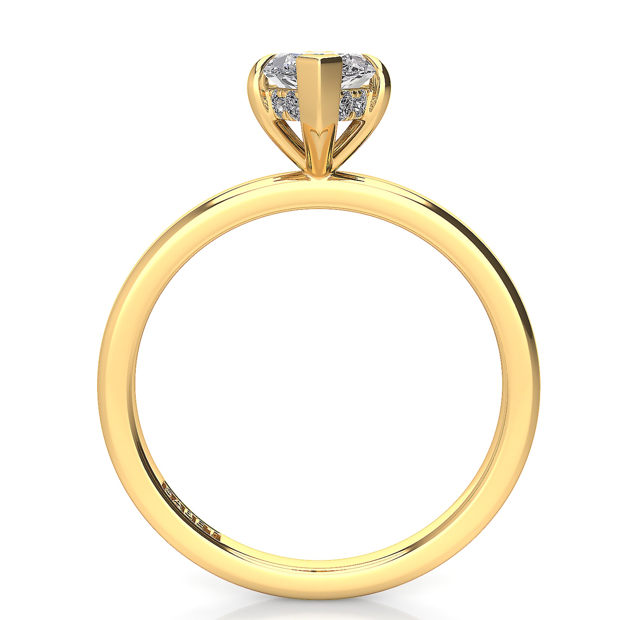 Solitaire Marquise Hidden Halo Engagement Ring