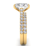 Three Sided Radiant Diamond Engagement Ring Set 1.36ct