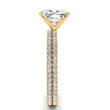 Solitaire Cushion Diamond Engagement Ring Set