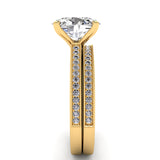 Oval Diamond Engagement Ring Set .21ct Milgrain