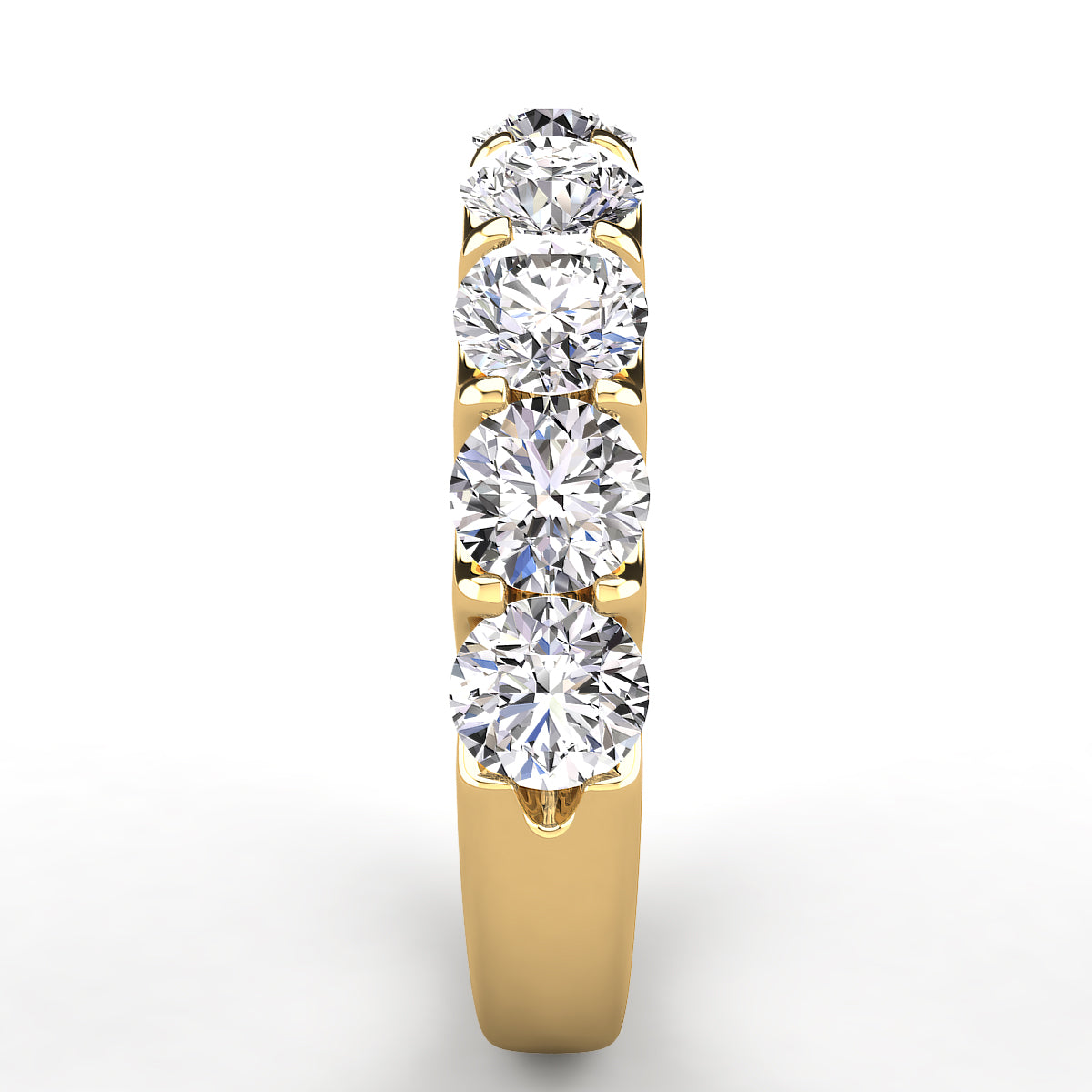 Shared Prong Diamond Wedding Band 9 Stones 2.00ct