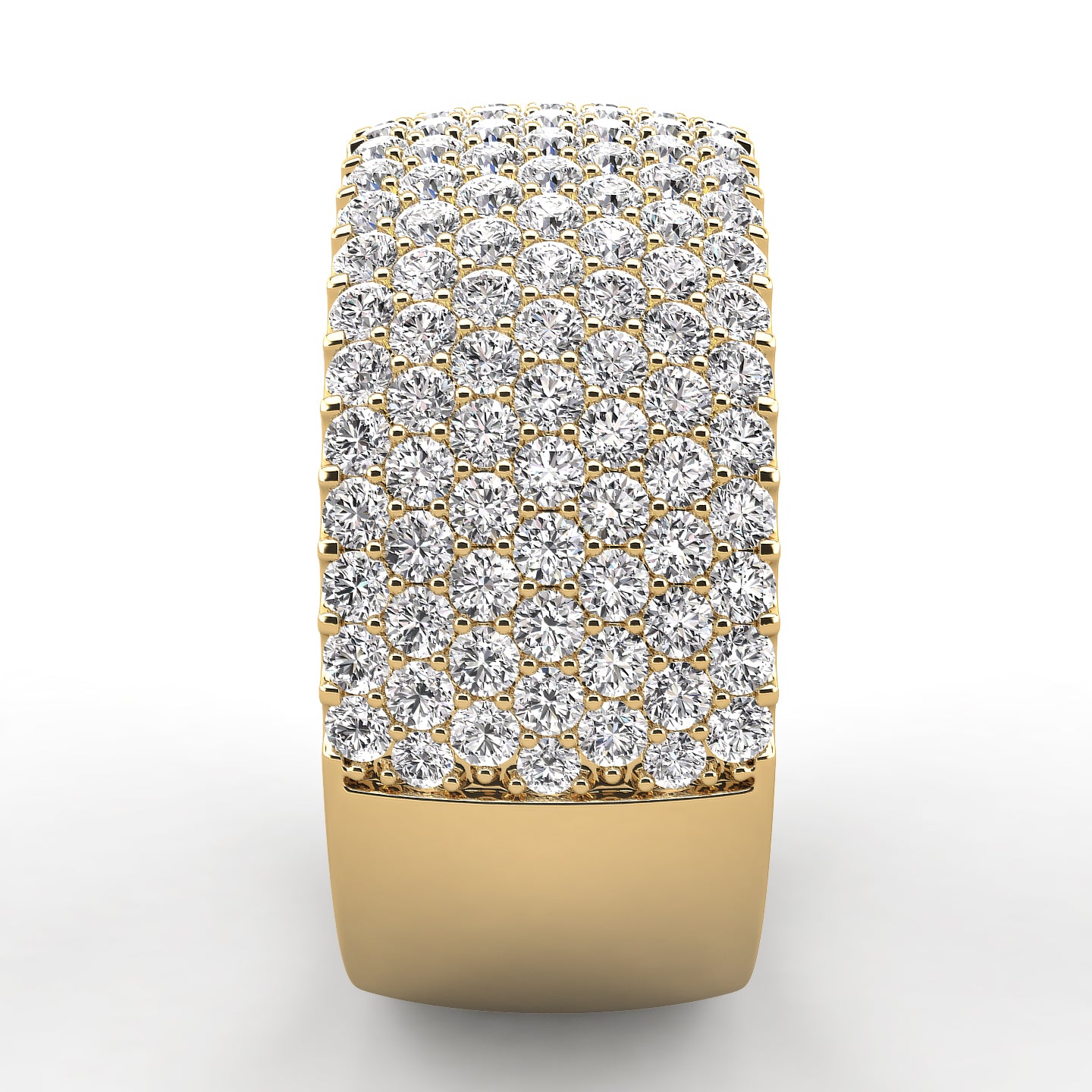 Pave Seven Row Diamond Wedding Band 1.40ct