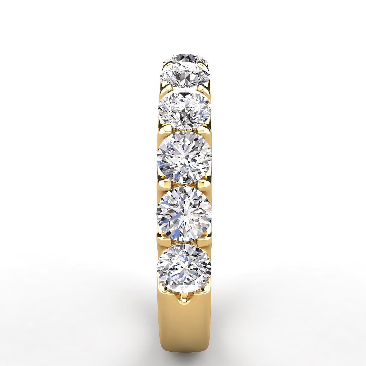 Shared Prong Diamond Wedding Band 9 Stones 1.50ct