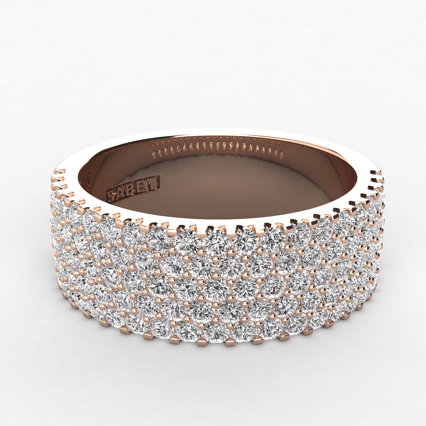 Pave Five Row Diamond Wedding Band 1.00ct