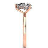 Solitaire Pear Shape Hidden Halo Engagement Ring
