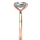 Solitaire Radiant Hidden Halo Engagement Ring