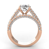 Three Sided Long Cushion Diamond Engagement Ring Set 1.36ct