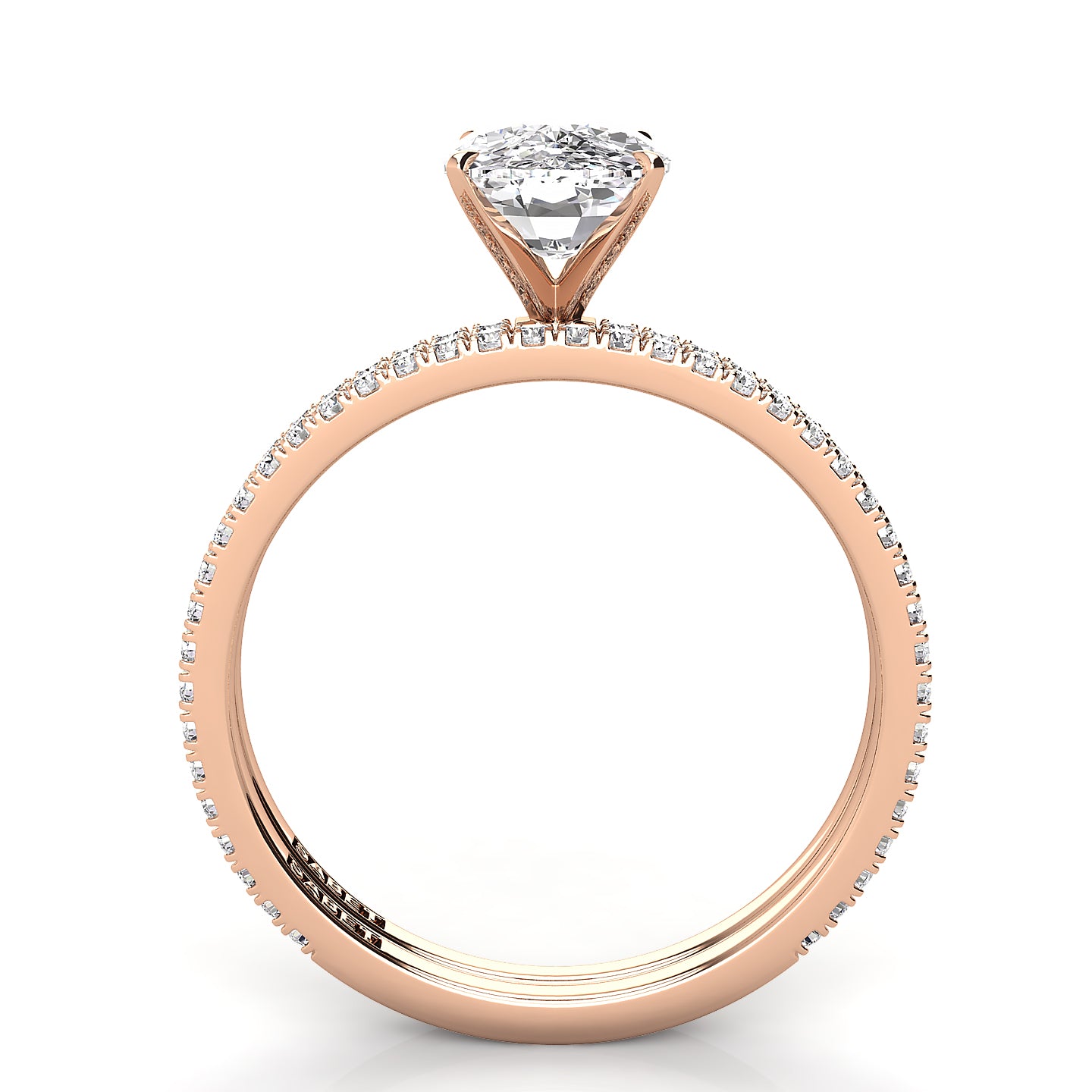 Solitaire Cushion Diamond Engagement Ring Set