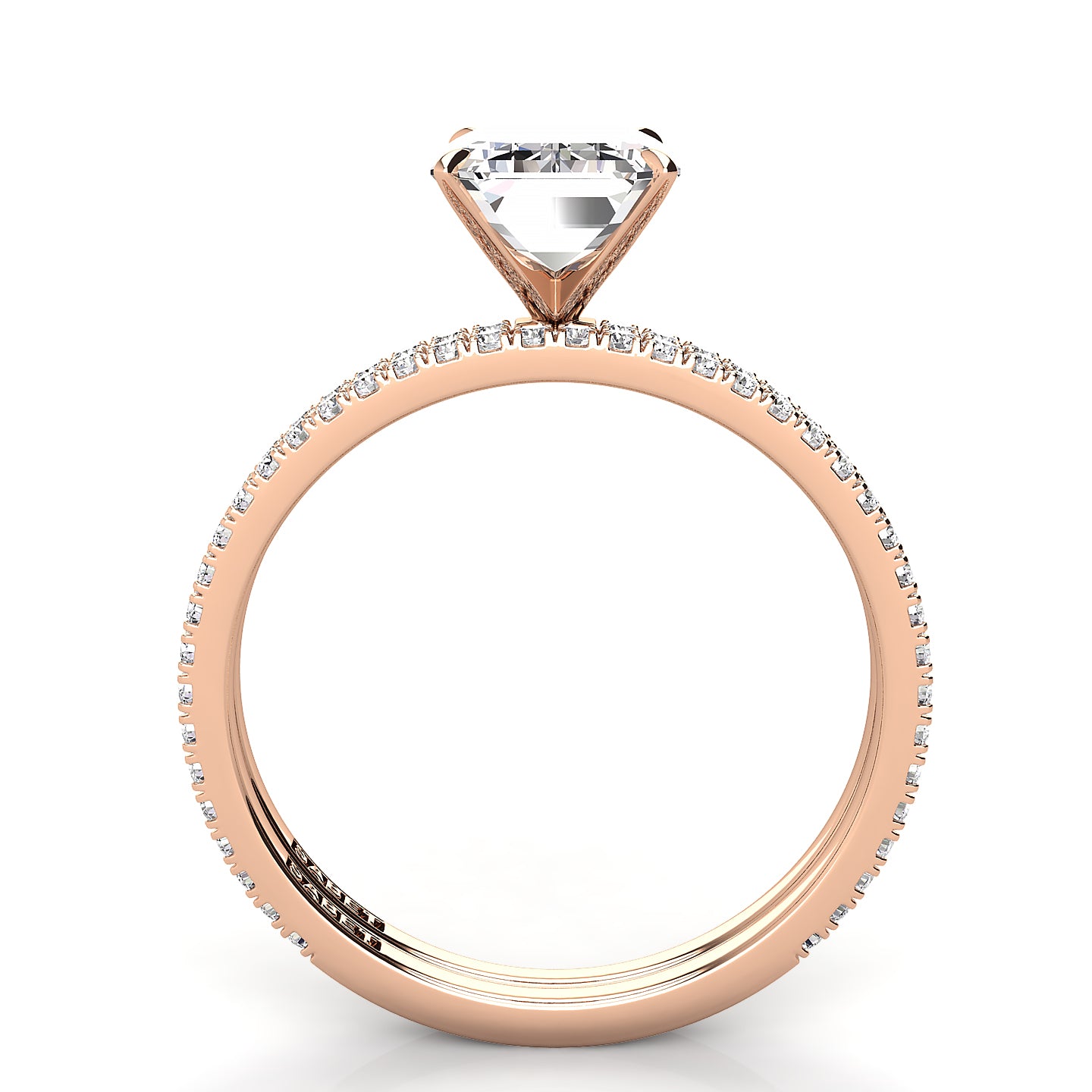Solitaire Emerald Diamond Engagement Ring Set
