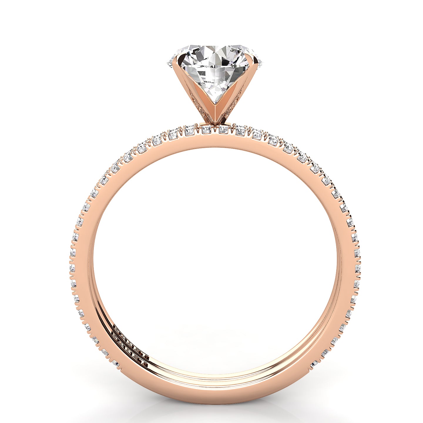 Solitaire Round Diamond Engagement Ring Set