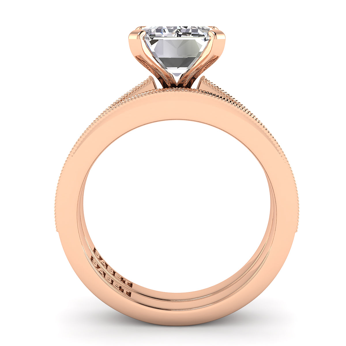 Emerald Diamond Engagement Ring Set .21ct