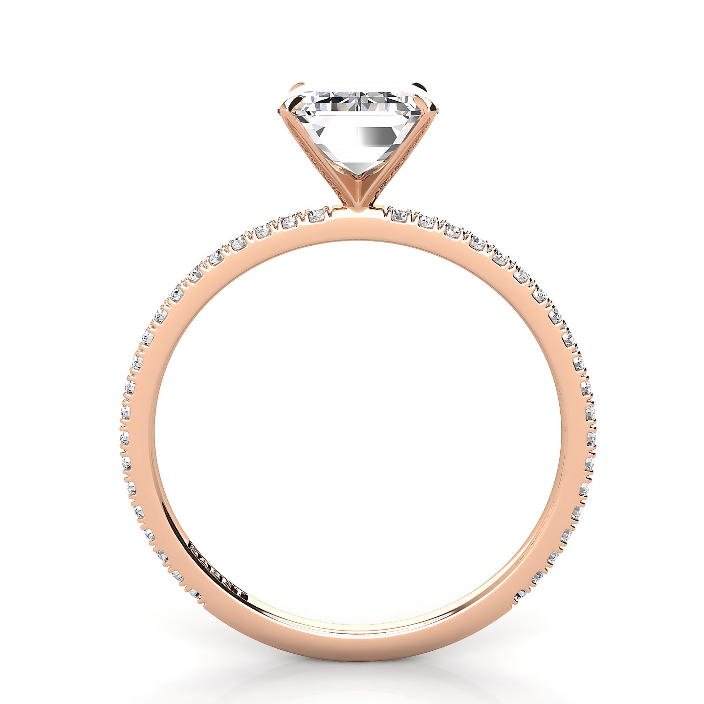 Solitaire Emerald Diamond Engagement Ring