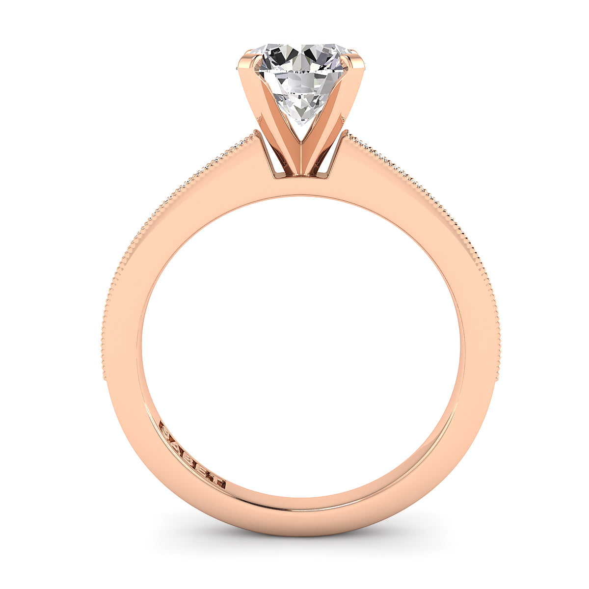 Round Diamond Engagement Ring Set .11ct with Milgrain