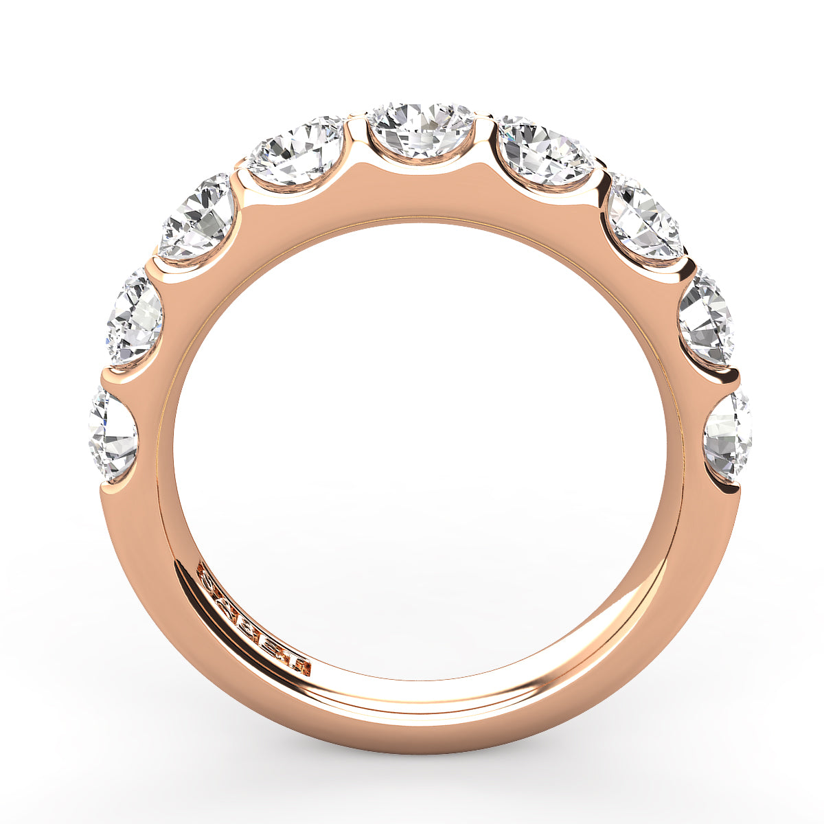 Shared Prong Diamond Wedding Band 9 Stones 2.00ct