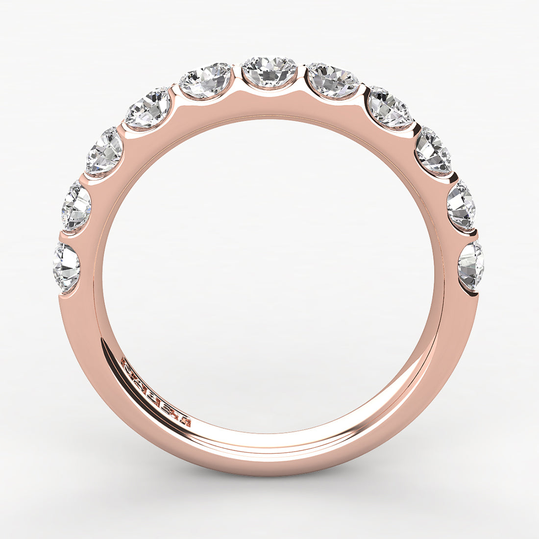 Shared Prong Diamond Wedding Band 11 Stones .75ct