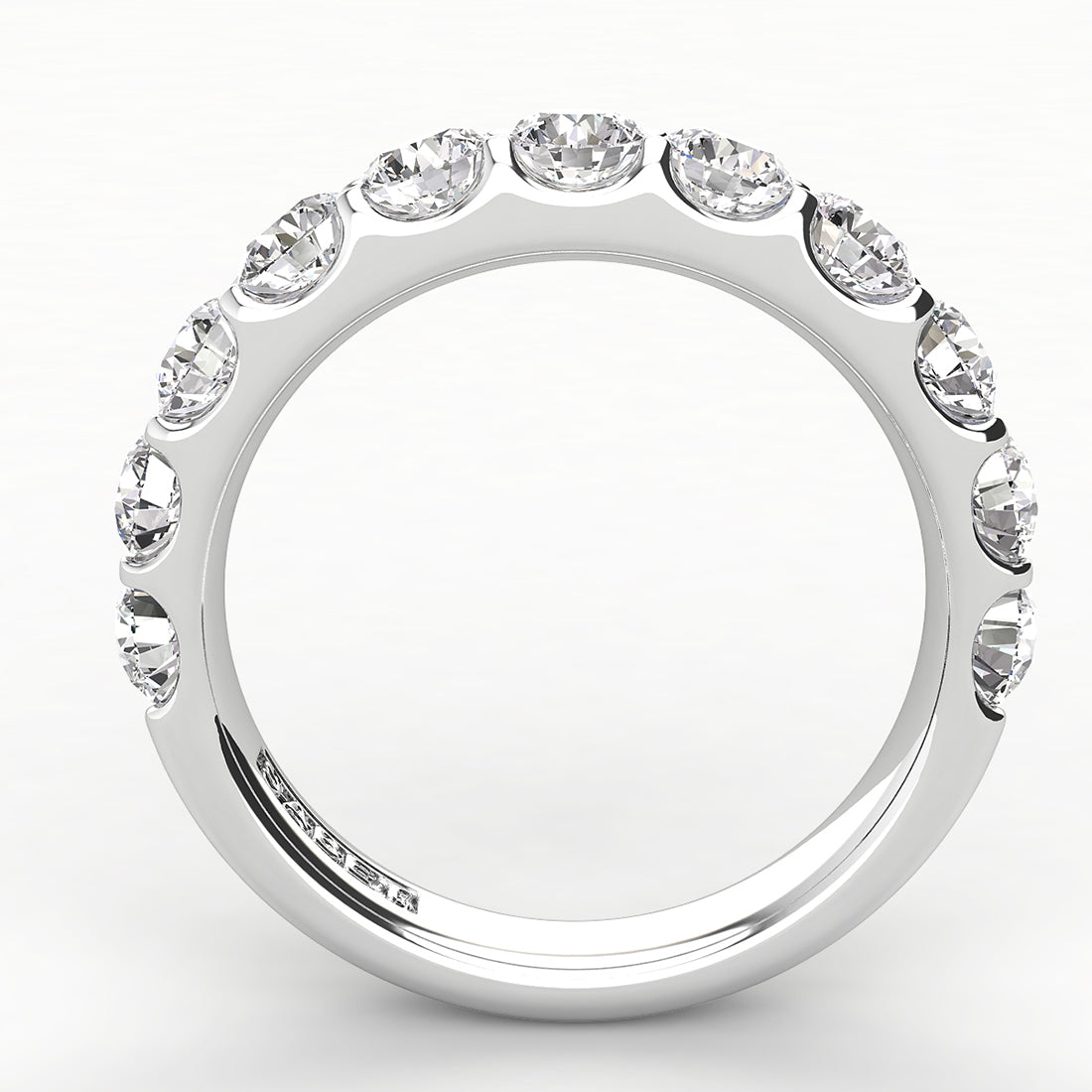 Shared Prong Diamond Wedding Band 9 Stones 1.25ct