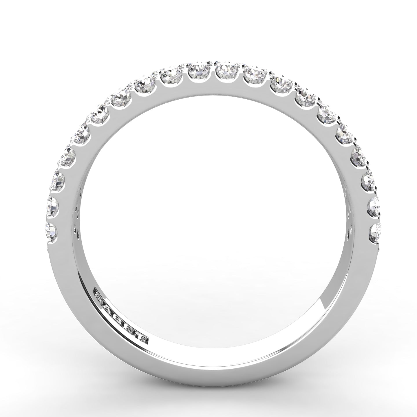 Pave Two Row Diamond Wedding Band 0.52ct