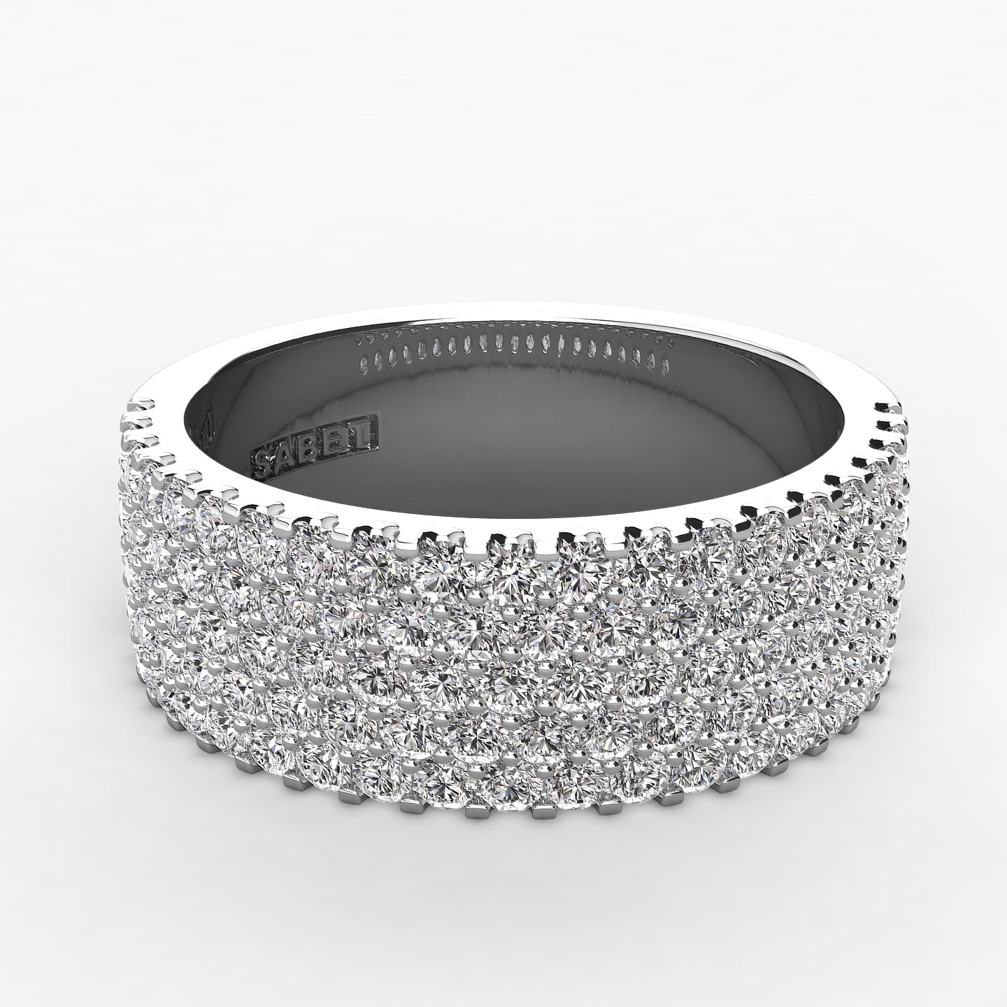 Pave Five Row Diamond Wedding Band 1.00ct