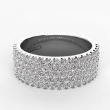 Pave Five Row Diamond Wedding Band 1.00ct