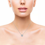 Halo Diamond Pendant and Chain 5mm