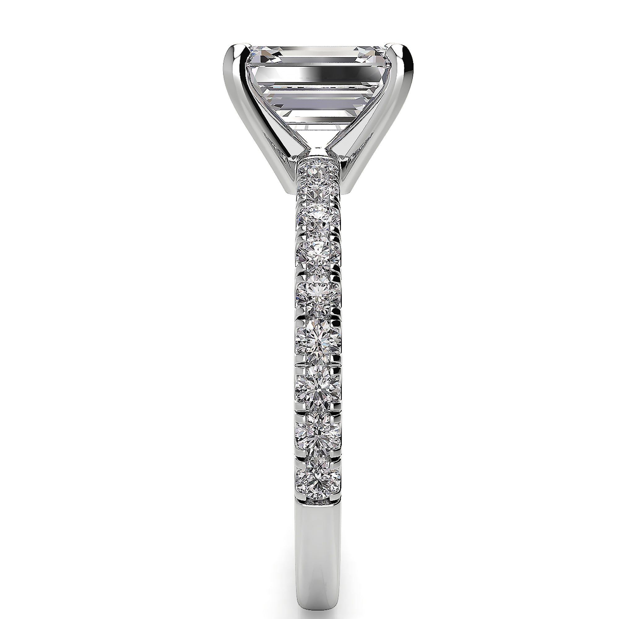 Emerald Solitaire Classic Engagement Ring