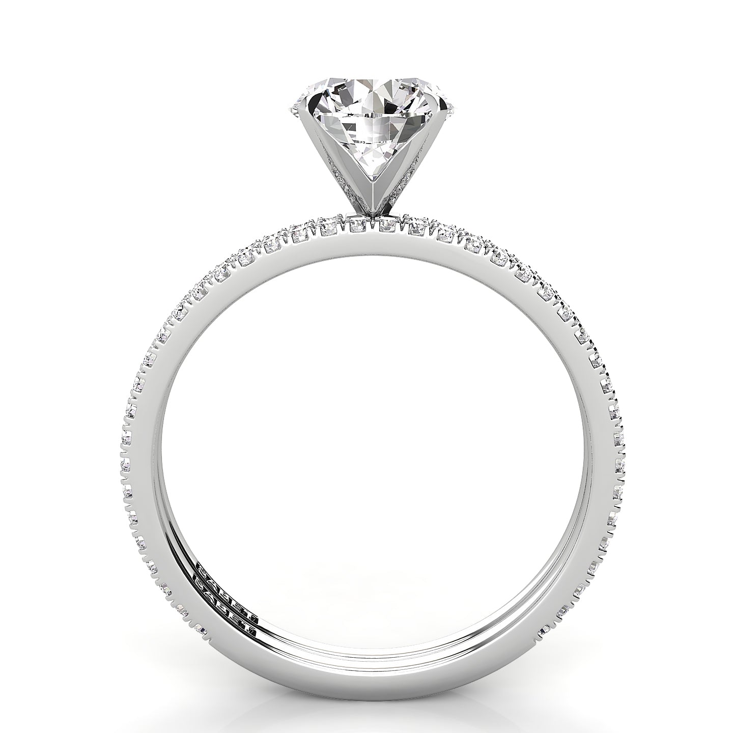 Solitaire Round Diamond Engagement Ring Set