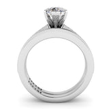 Pear Diamond Engagement Ring Set .21ct Milgrain