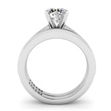 Round Diamond Engagement Ring Set .21ct Milgrain