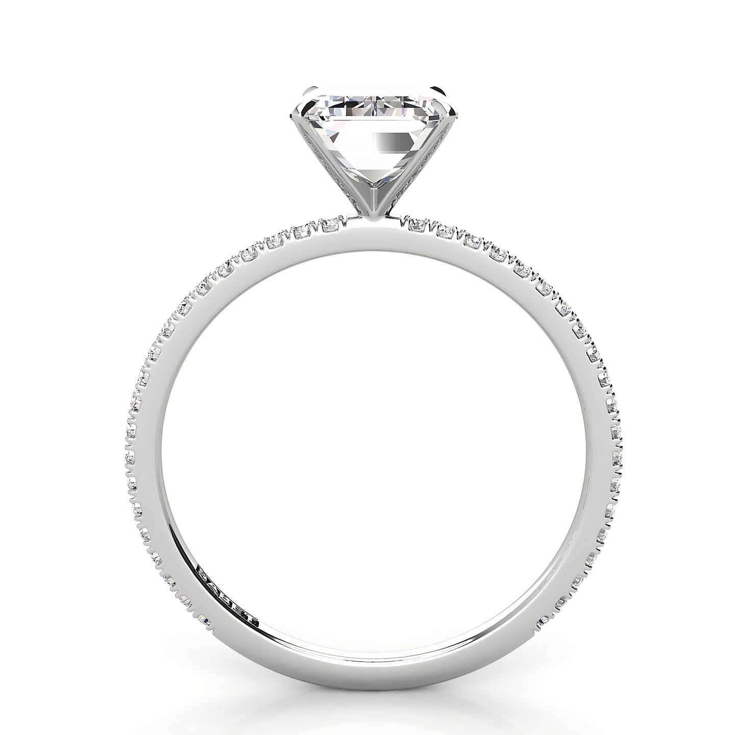 Solitaire Emerald Diamond Engagement Ring