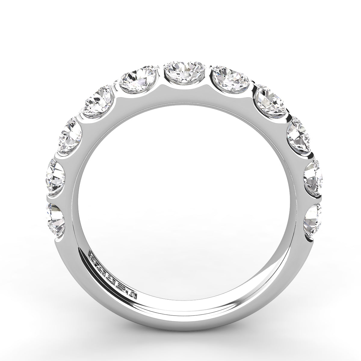 Shared Prong Diamond Wedding Band 9 Stones 1.50ct