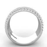 Pave Seven Row Diamond Wedding Band 1.40ct