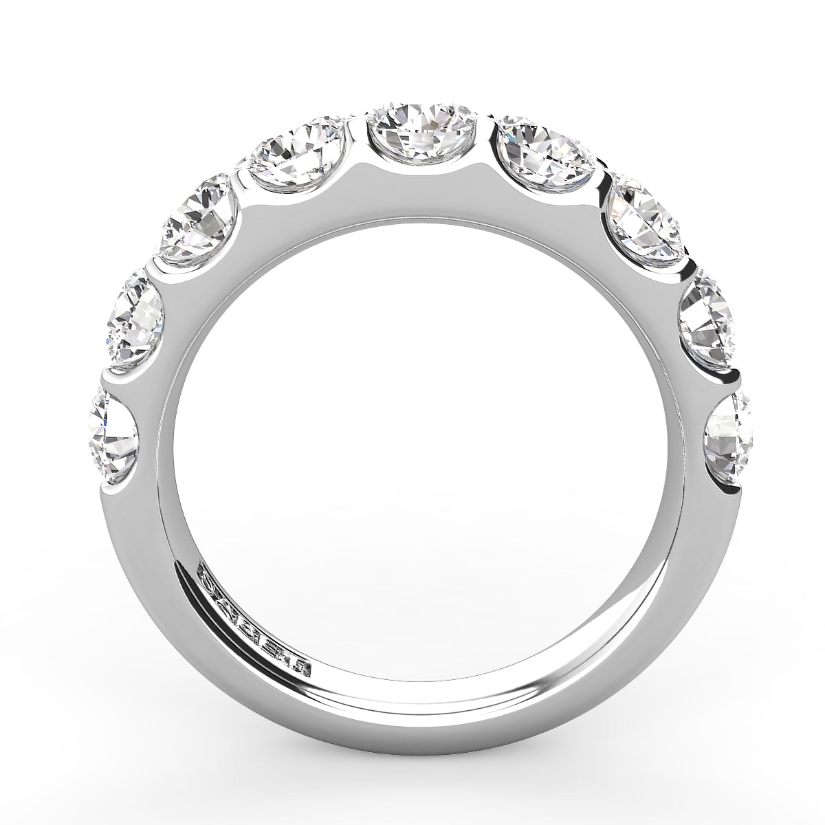 Shared Prong Diamond Wedding Band 9 Stones 2.00ct