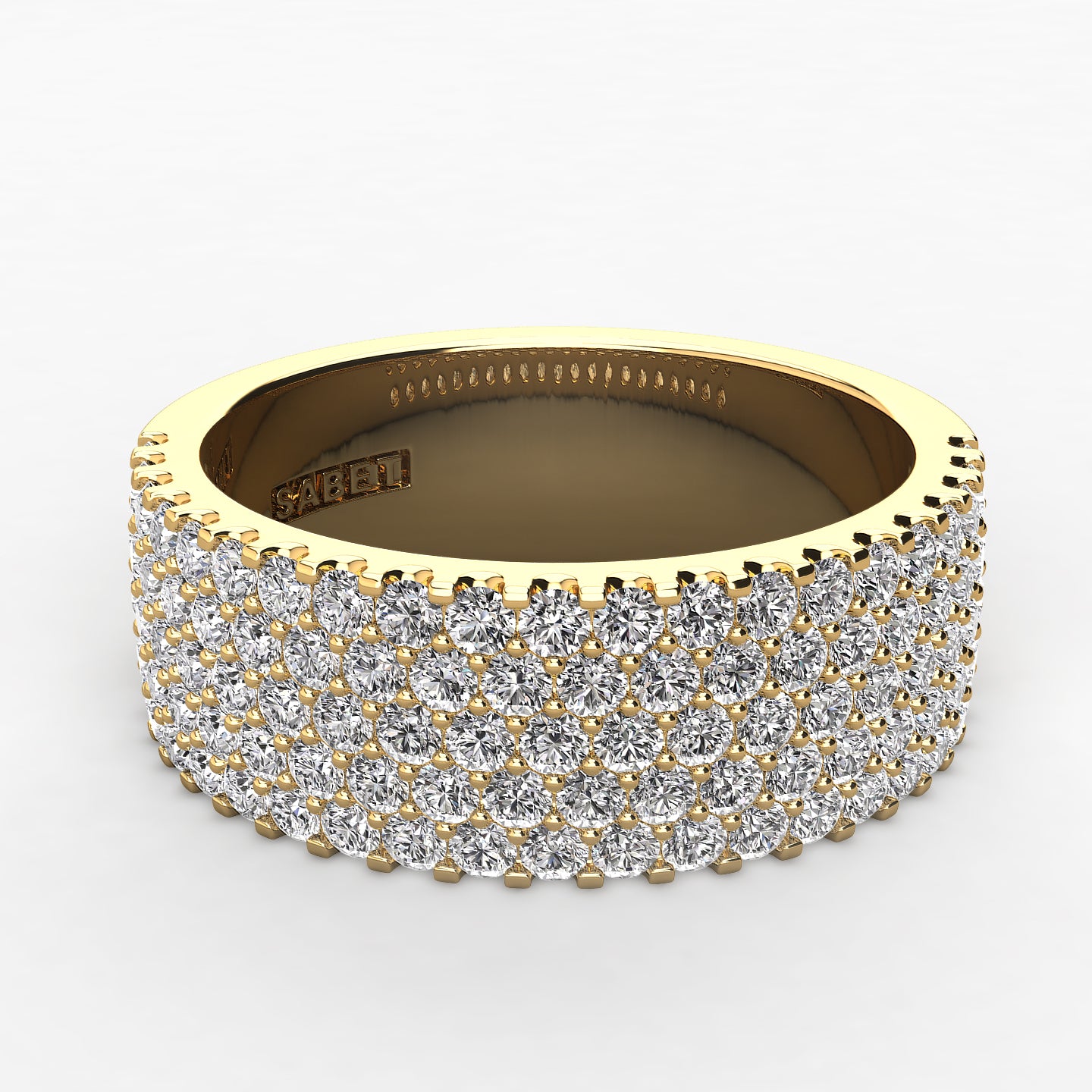 Pave Five Row Diamond Wedding Band 1.00ct