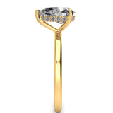 Solitaire Pear Shape Hidden Halo Engagement Ring