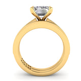 Emerald Diamond Engagement Ring Set .21ct