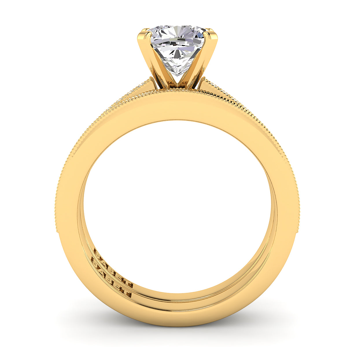 Cushion Diamond Engagement Ring Set