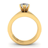 Pear Diamond Engagement Ring Set .21ct Milgrain