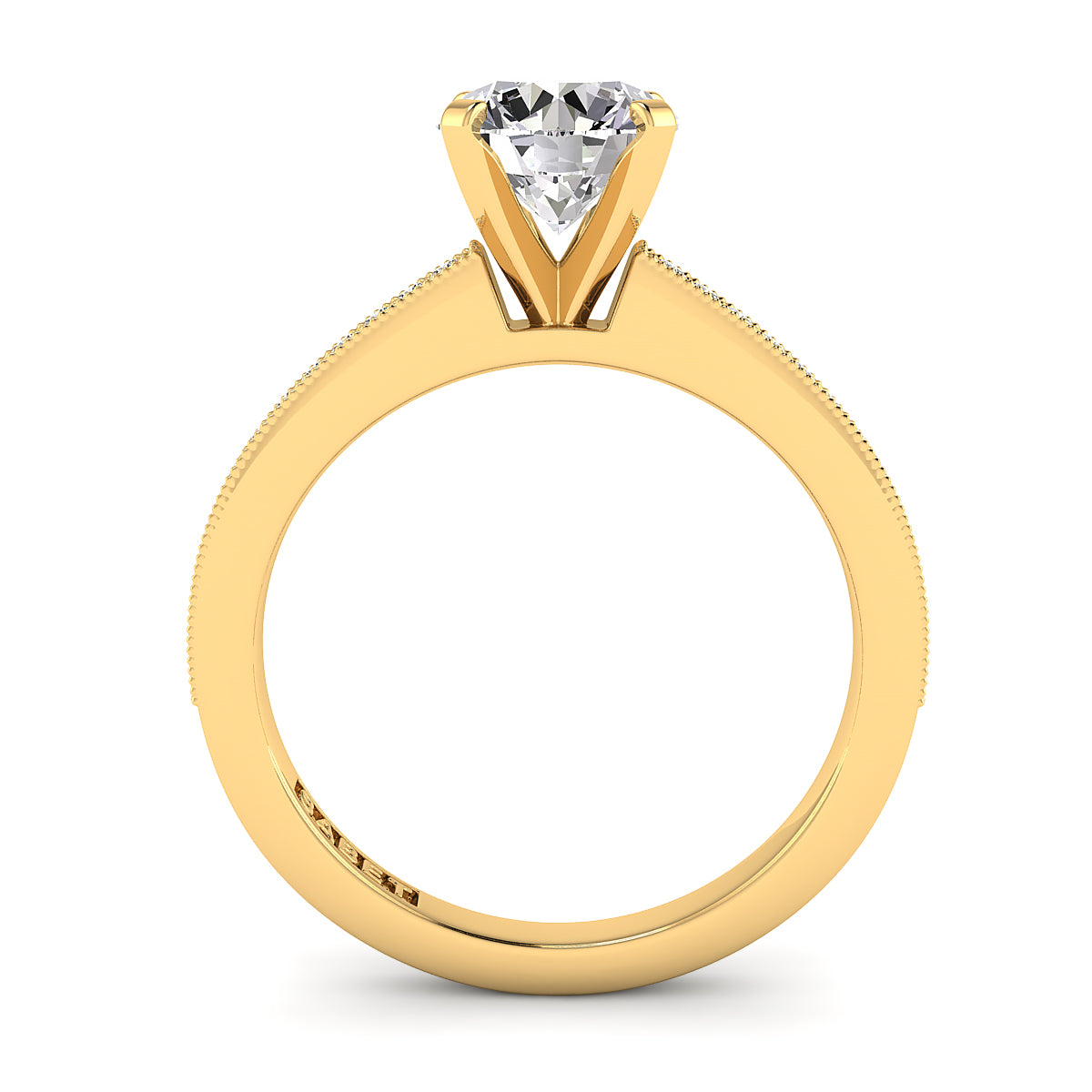 Round Diamond Engagement Ring Set .11ct with Milgrain